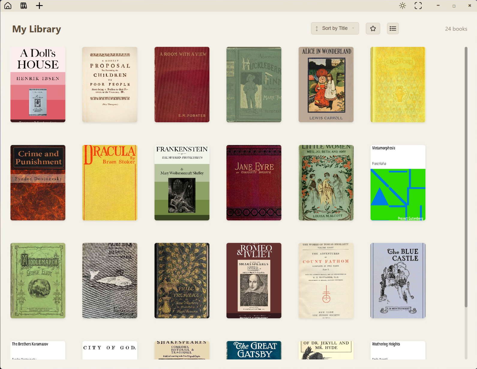 Obsidian Ebook Reader Application Interface